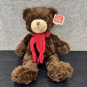 Gund Bradley The Borders Teddy Bear Brown 46100 Red Scarf‎ 15" Plush Stuffed NWT